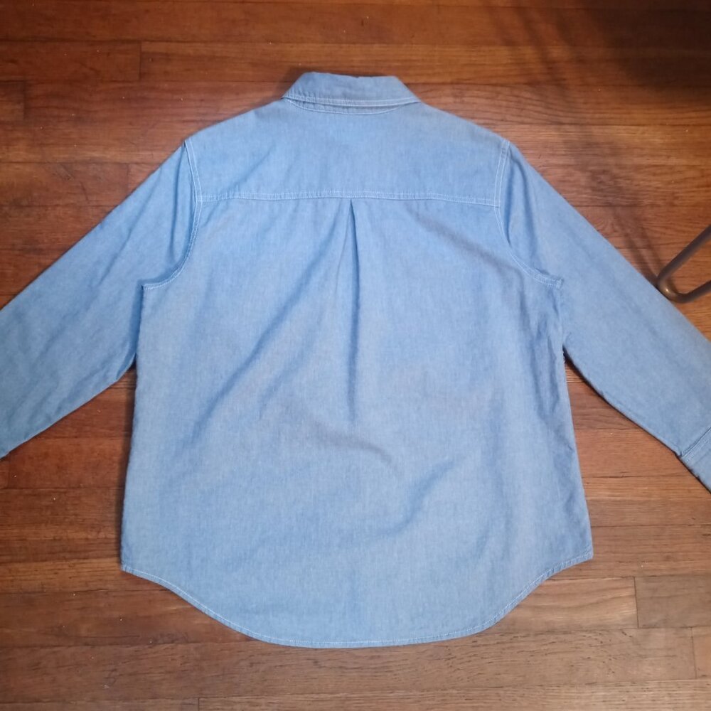 COLDWATER CREEK 3/4 sleeve chambray cotton shirt (LP) - Picture 2 of 12